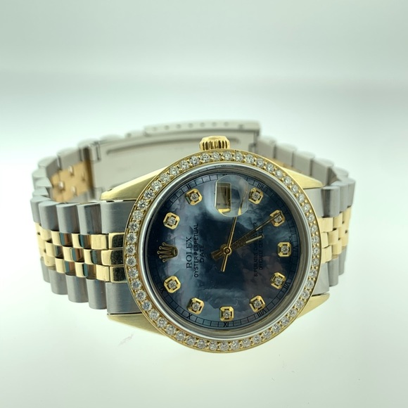 ROLEX OYSTER PERPETUALDATE 10K GOLD APPROX 1CT DB - Picture 8 of 10